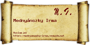 Mednyánszky Irma névjegykártya