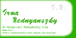 irma mednyanszky business card
