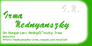 irma mednyanszky business card